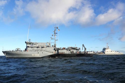 NATO Force Ships Practice Baltic Sea Transfer Manoeuvre