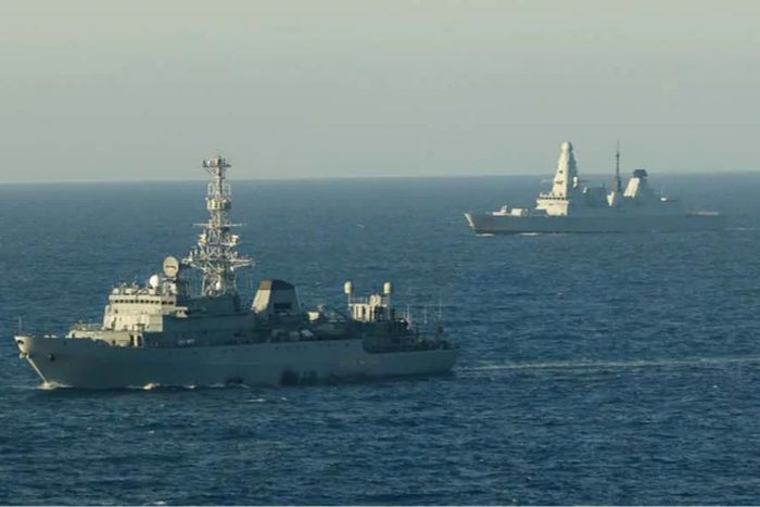 HMS Dragon Watches Over Russian Spy Ship