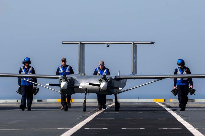 Aircraft drone makes history landing on Royal Navy carrier at sea