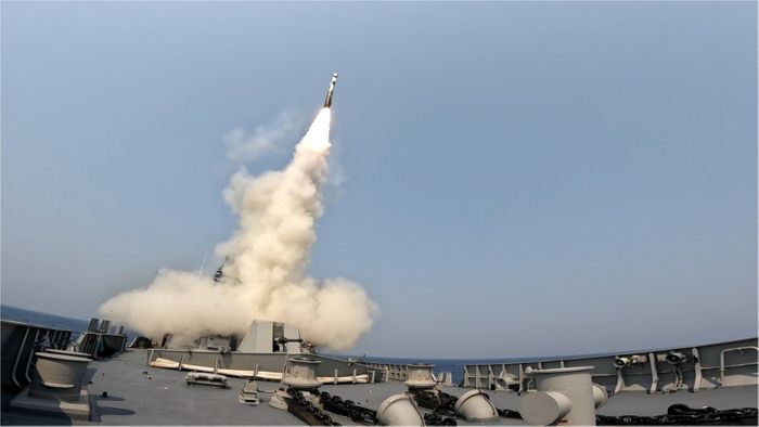 Navy test-fires ship-launched version of BrahMos missile