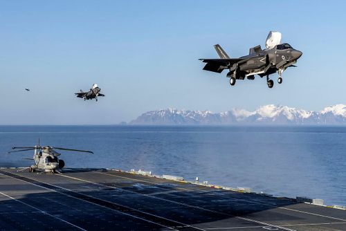 Royal Navy F-35B Fast Jet Squadron Deploys On The HMS Prince of Wales