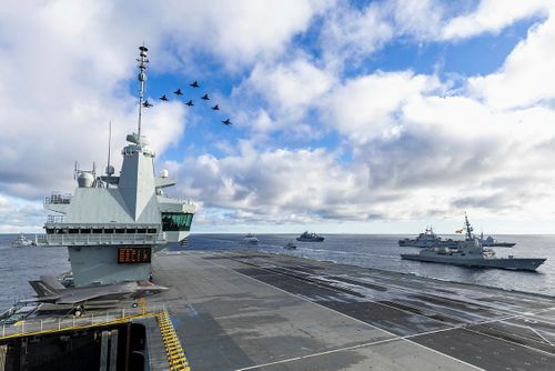 Royal Navy Carrier Strike Group Joins Allies Off Of Scotland For Exercise Strike Warrior