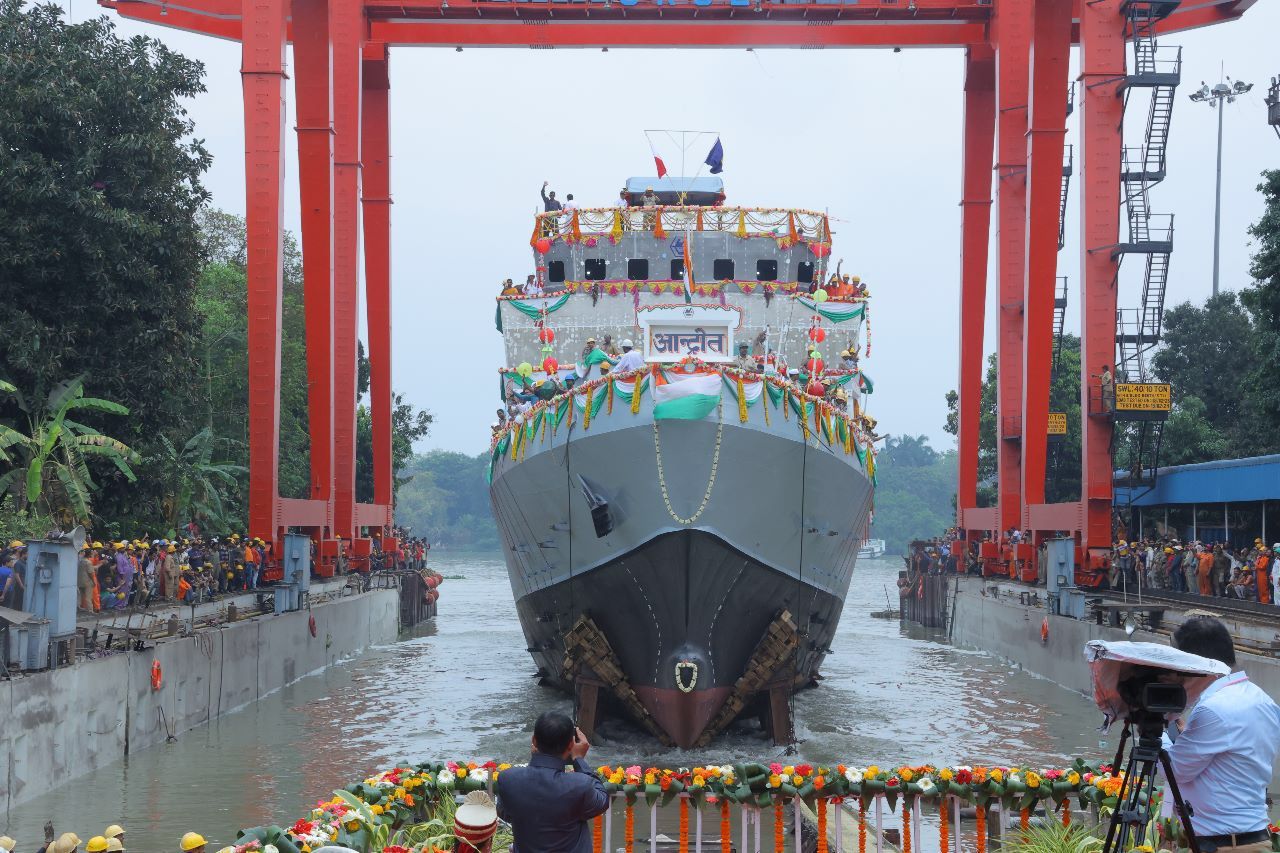 Indian Navy launches shallow water anti-submarine warship in Kolkata
