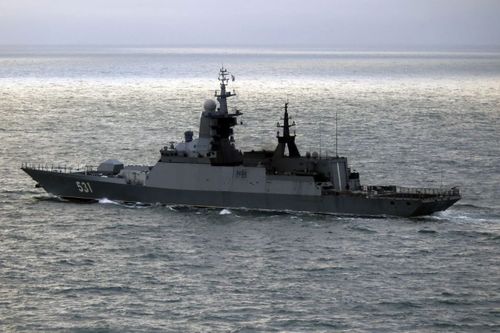 British Warship Keeps Close Watch On Russian Vessels