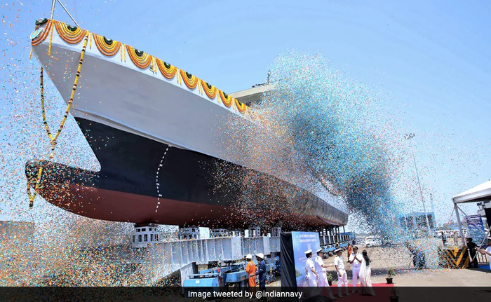 Anti-submarine Warfare ship 'Anjadip' built for Indian Navy launched