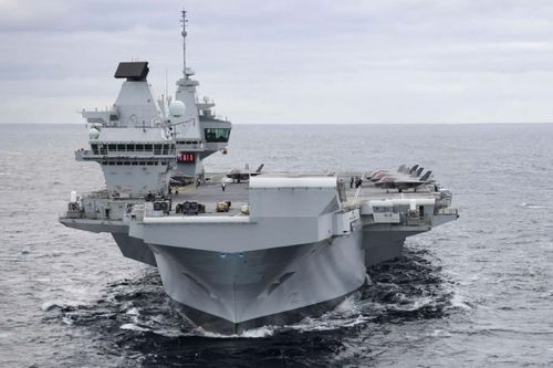 Royal Navy Carrier Docks In Hamburg
