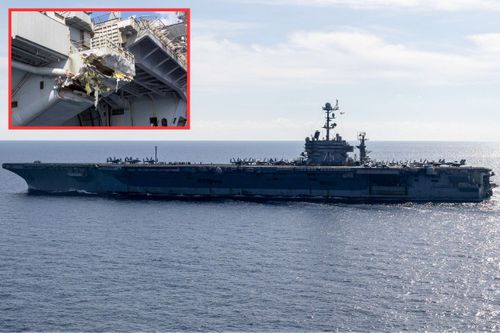 US Navy Carrier Docks For Repairs After Collision