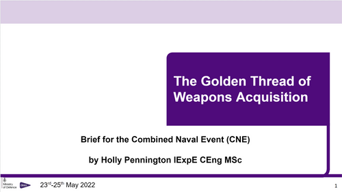 12:15 PM - Driving agility through typical weapons acquisition process