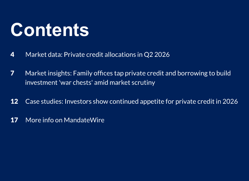 Table of Contents: Private credit's first meaningful cycle