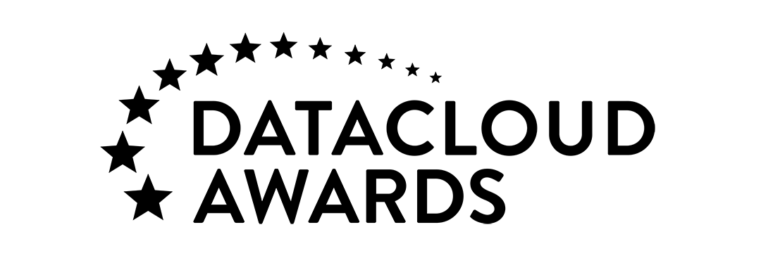 black logo of datacloud awards