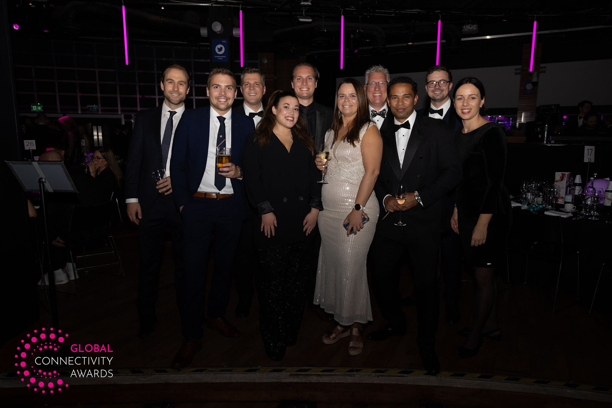 team celebrating at the global connectivity awards