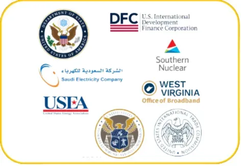 Logo cloud of participating public sector organizations and government agencies, including the FCC, US Department of State, USAID, NIST, and the European Commission.