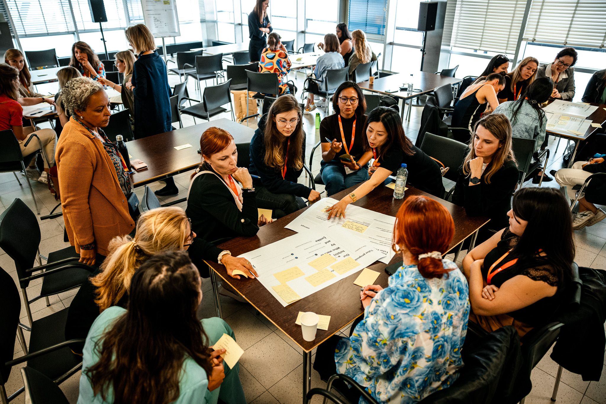 Group of women working together in an interactive workshop