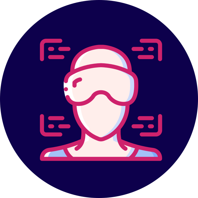 Icon image of person wearing high-tech headset