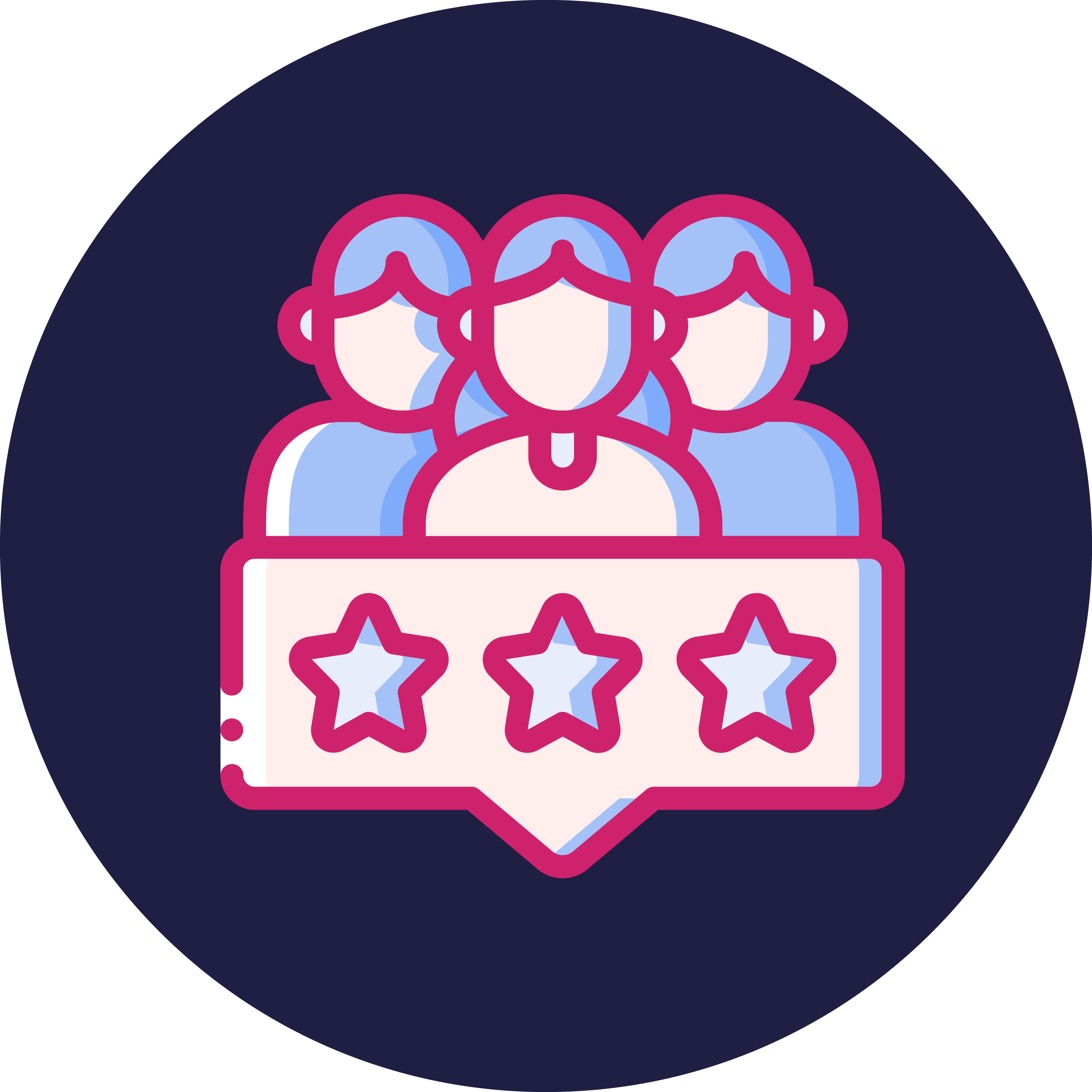 Icon image of three people over three stars