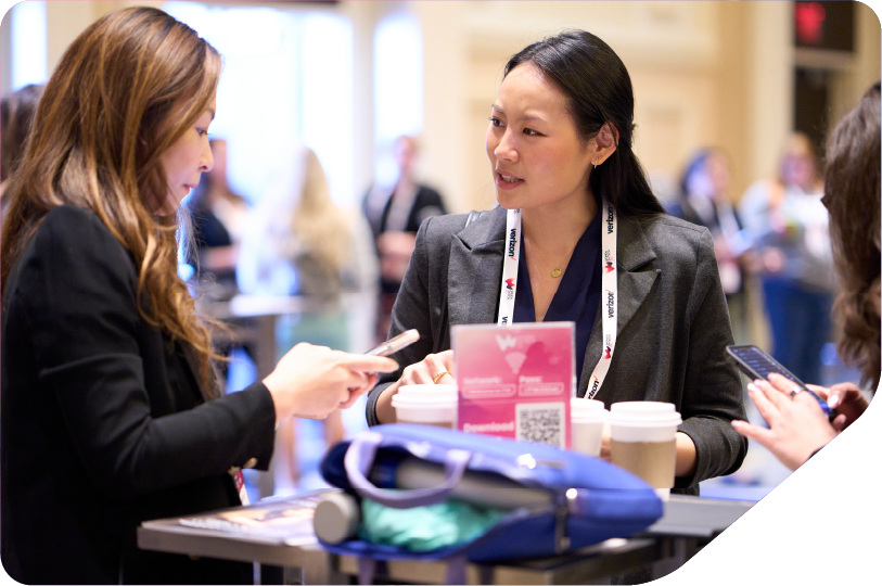 Women in Tech USA networking between 3 women