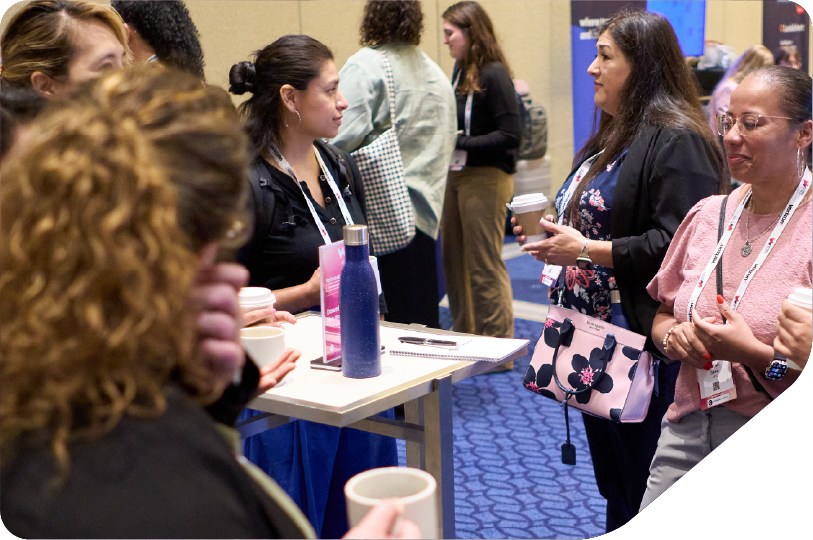 Networking between a group of women at Women in Tech USA