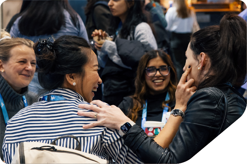 Extensive networking, women in circle laughing together