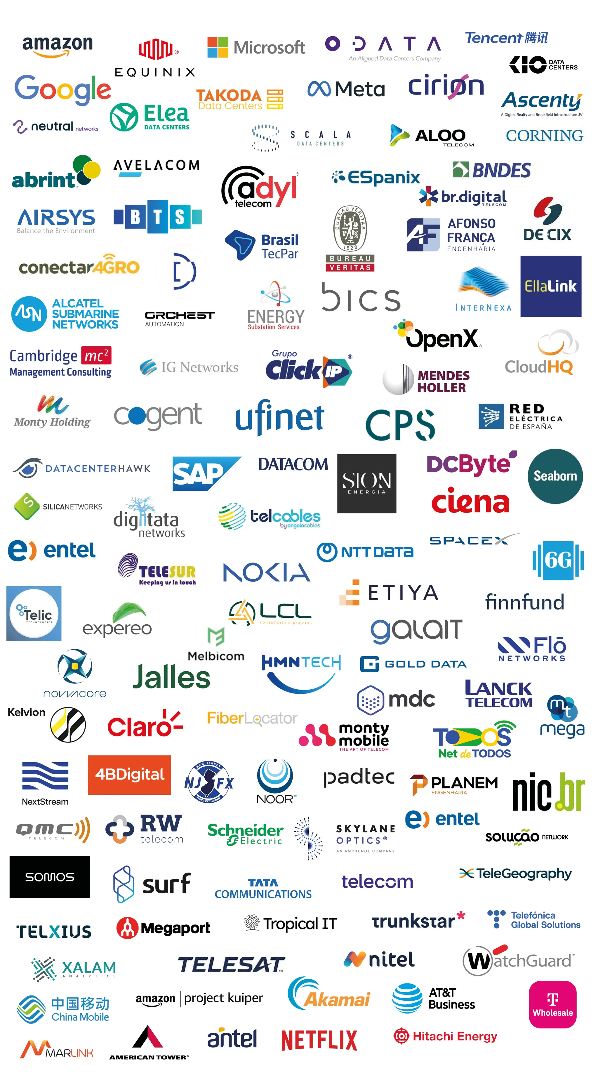 A dense logo cloud titled 