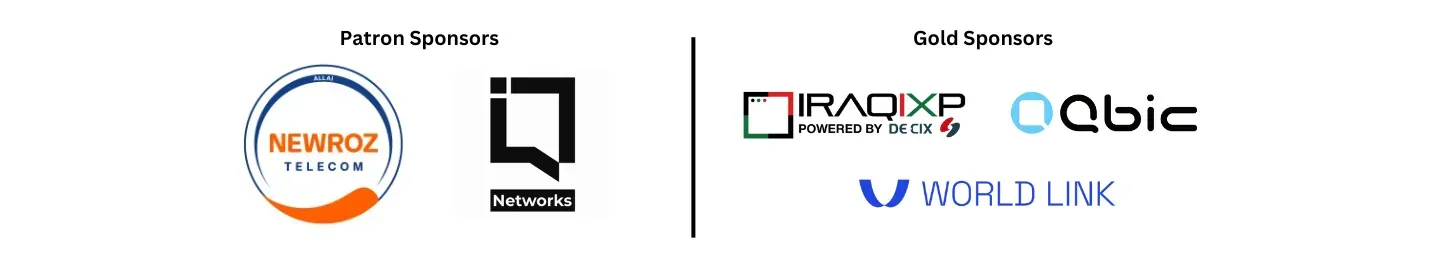 An event sponsorship banner divided into two sections. On the left, under 