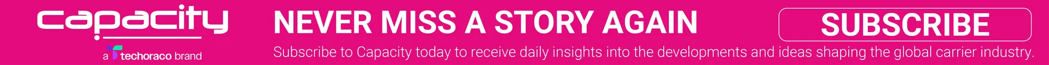 Capacity subscription banner on a vibrant pink background. Text reads: 