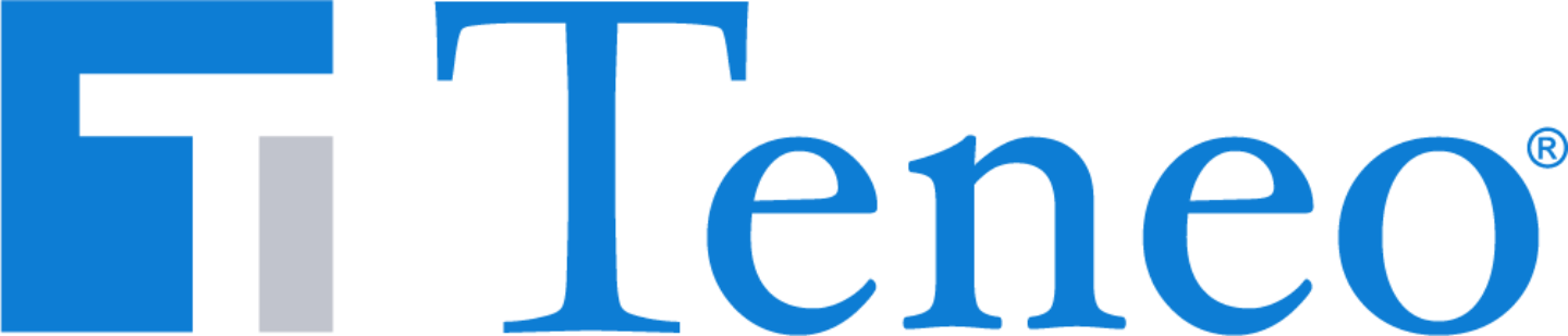 The logo for Teneo features a blue serif wordmark.