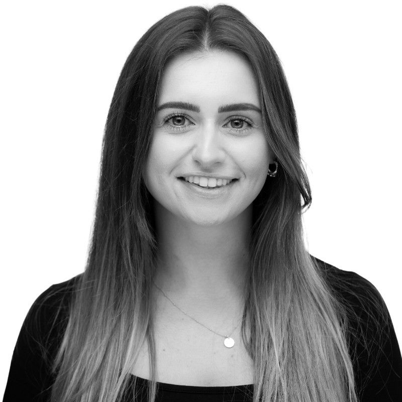 A black and white headshot of Olivia Bull