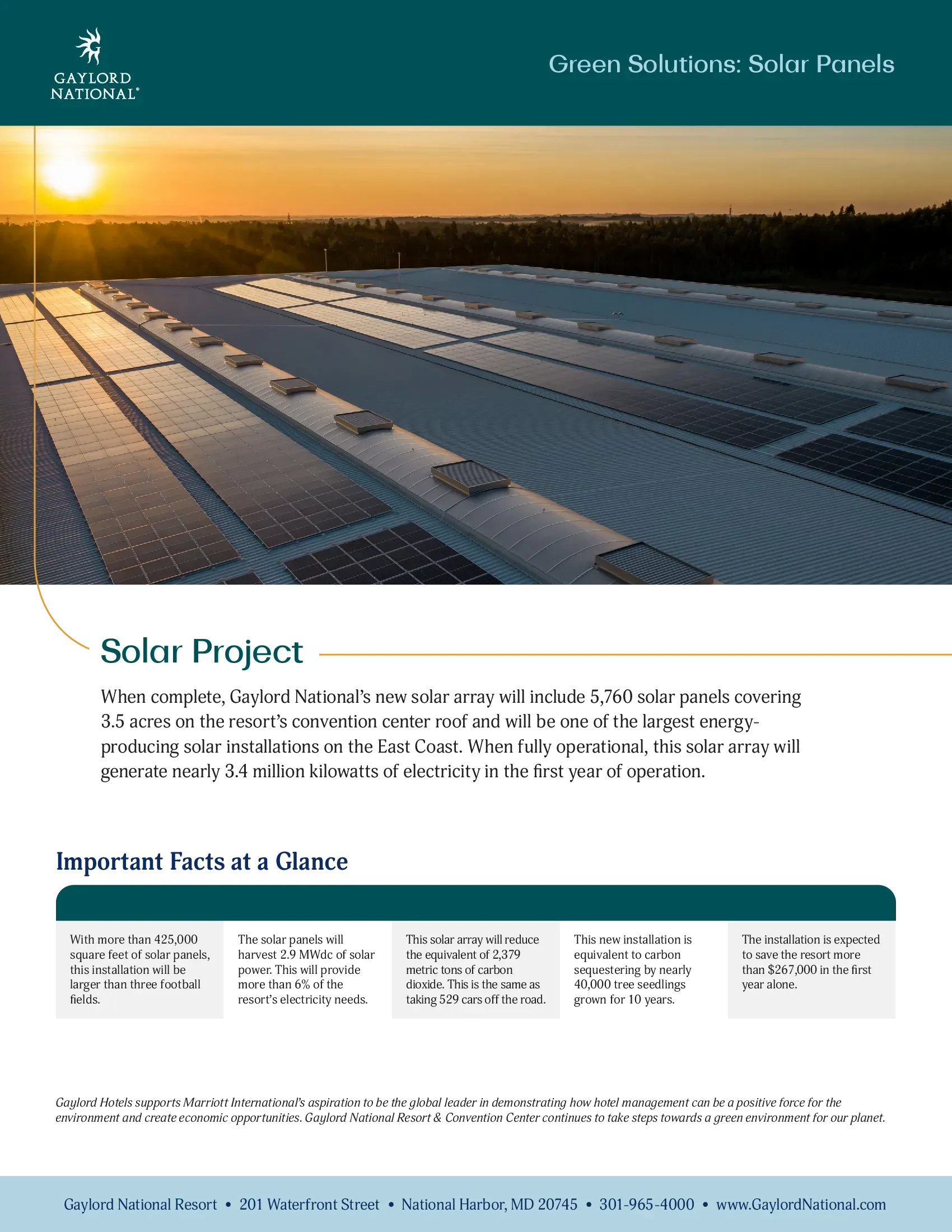 An informational infographic from Gaylord National titled 