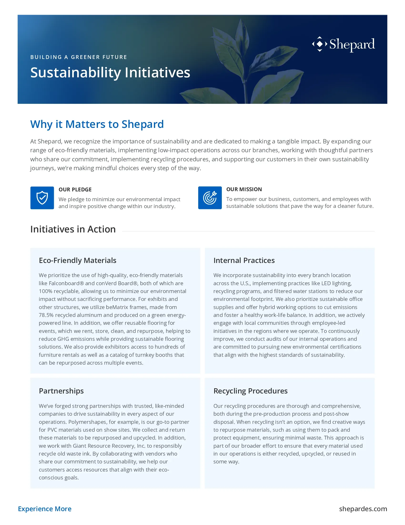 A corporate document titled 