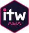 ITW Asia logo featuring a dark blue hexagon with a pink border, white 'ITW' lettering, and 'ASIA' in pink.