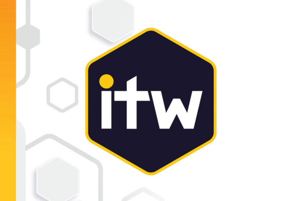 ITW logo featuring lowercase white 