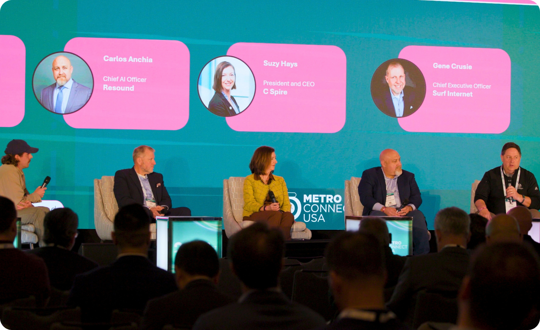Last Mile Fiber Leaders on stage at Metro Connect USA