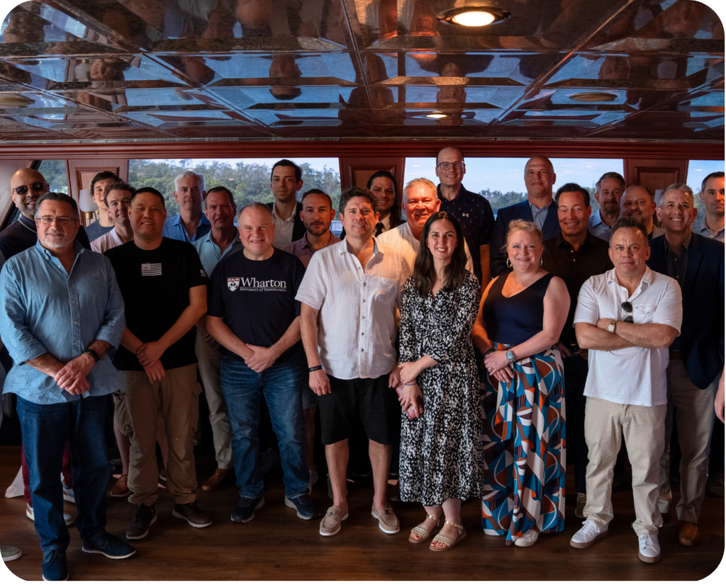 A group photograph taken at this year's Metro Connect USA, of fiber leaders on a boat.