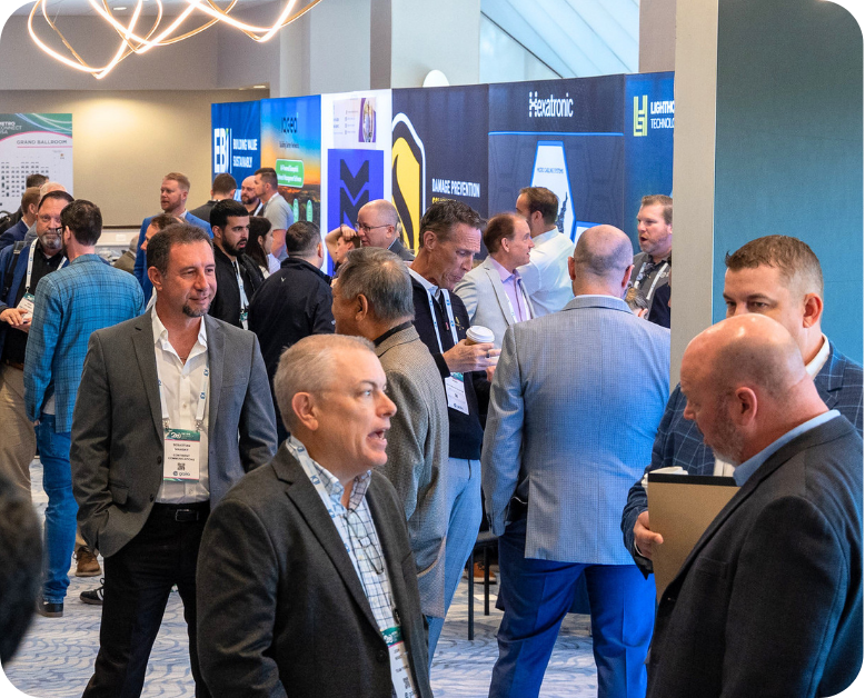 A busy conference exhibition floor at Metro Connect USA