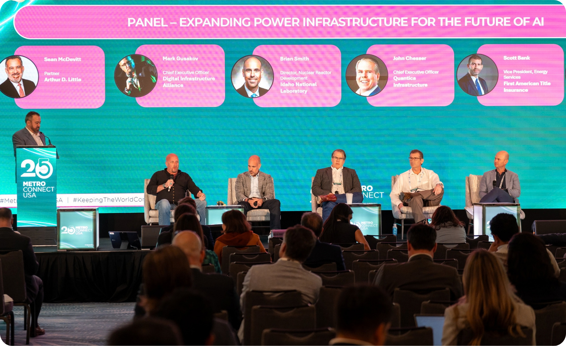 Leaders on stage for the Power Panel at Metro Connect USA