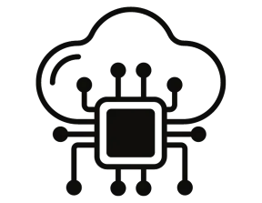 black and white outline of a hyperscale connectivity plug