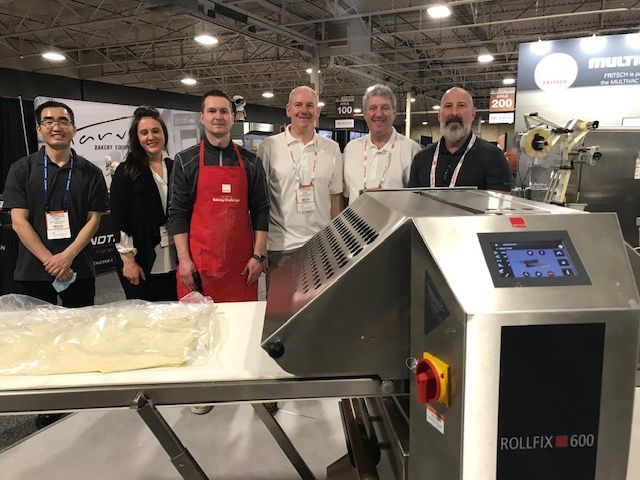 Team Multivac introduces the Fritsche Rollfix Plus manual dough sheeter at the Bakery Showcase at the Toronto Congress Centre today