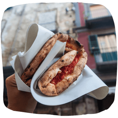 Fried & folded pizza by Pulcinella