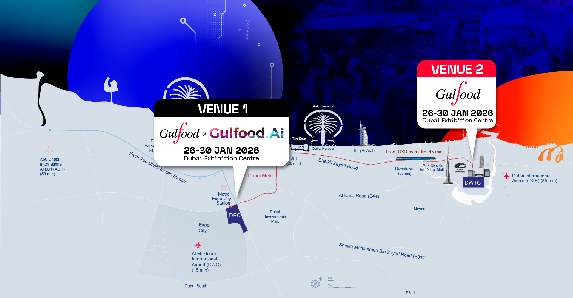 Gulfood AI venue map