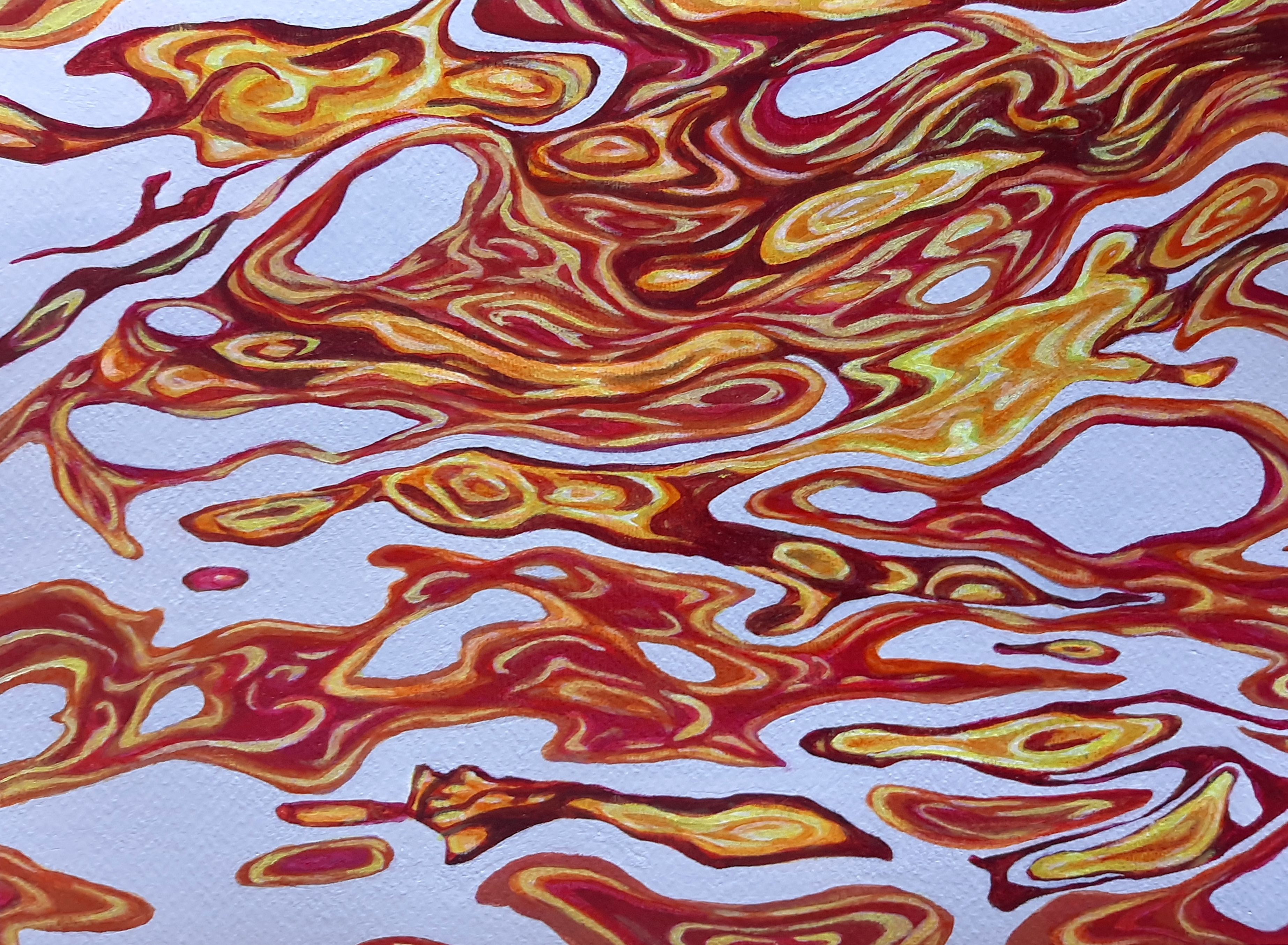 Red And Yellow Flow World Art Dubai Diverse Affordable Original