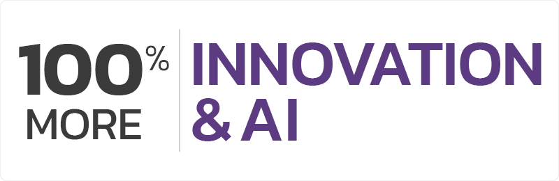 100% MORE INNOVATION & AI