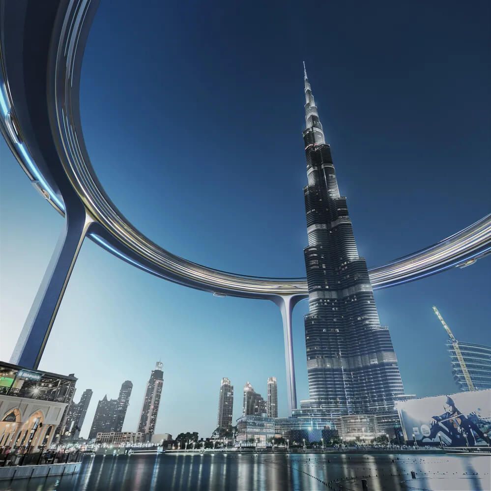 Night view, Burj Khalifa, Dubai