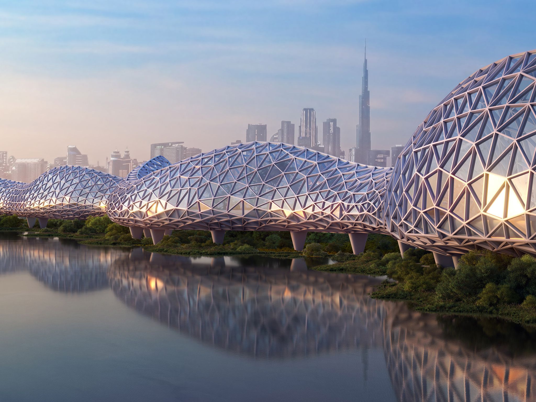 Modern Dubai bridge