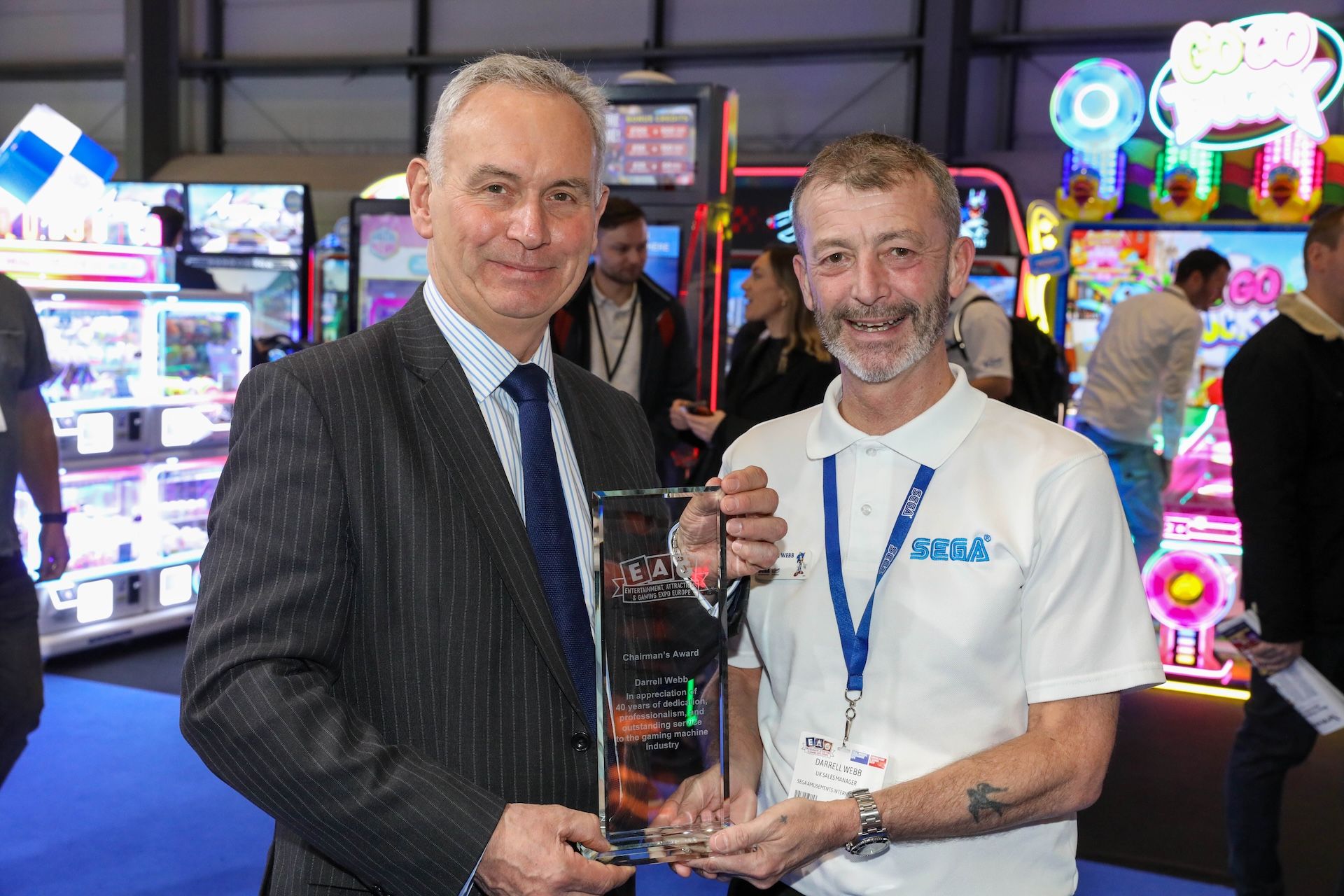 Darrell Webb – Sega: ‘In appreciation of 40 years of dedication, professionalism, and outstanding service to the gaming machine industry’