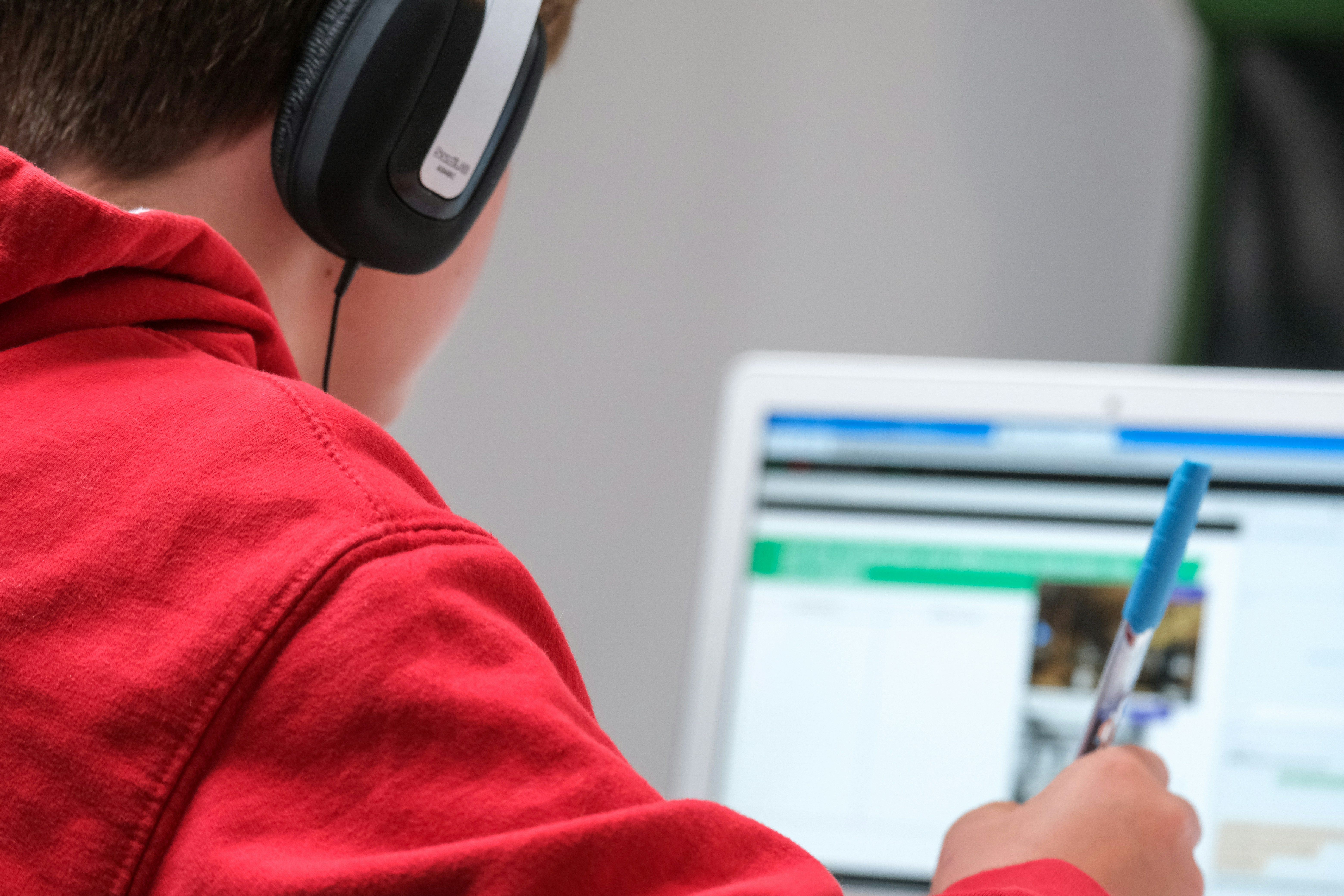 Student Using a Computer