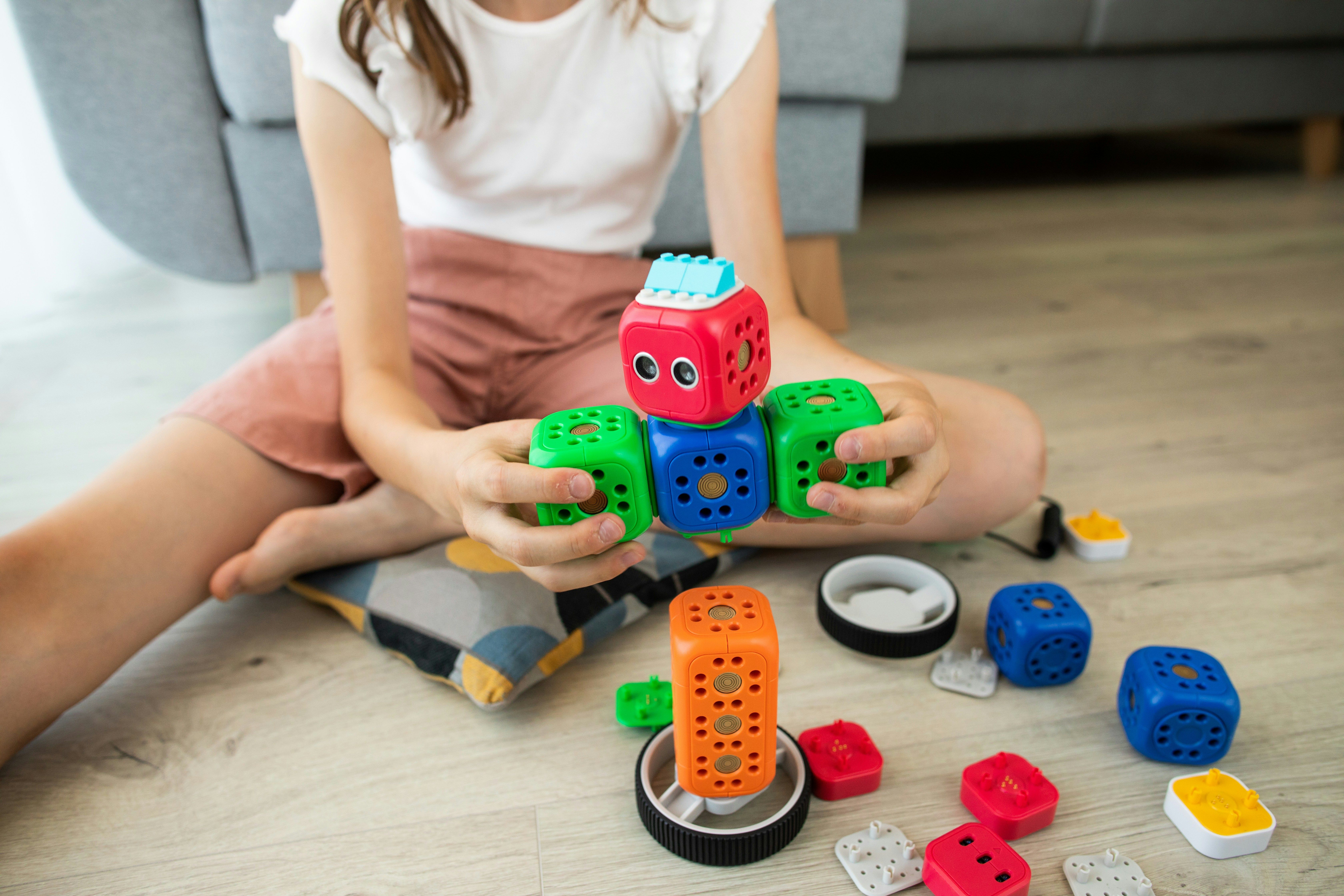 Students using robotics