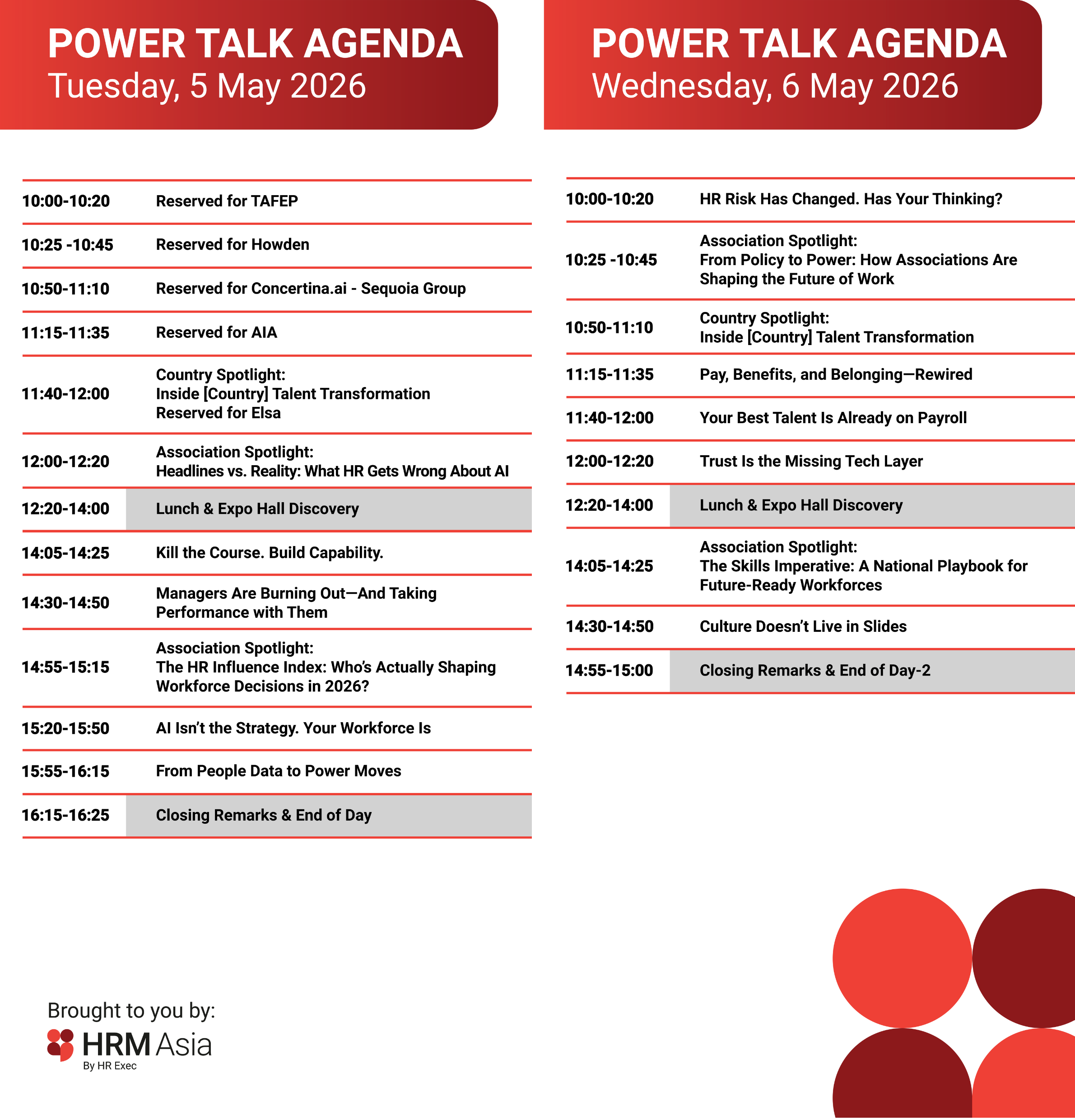 Power Talk 2026 - Agenda