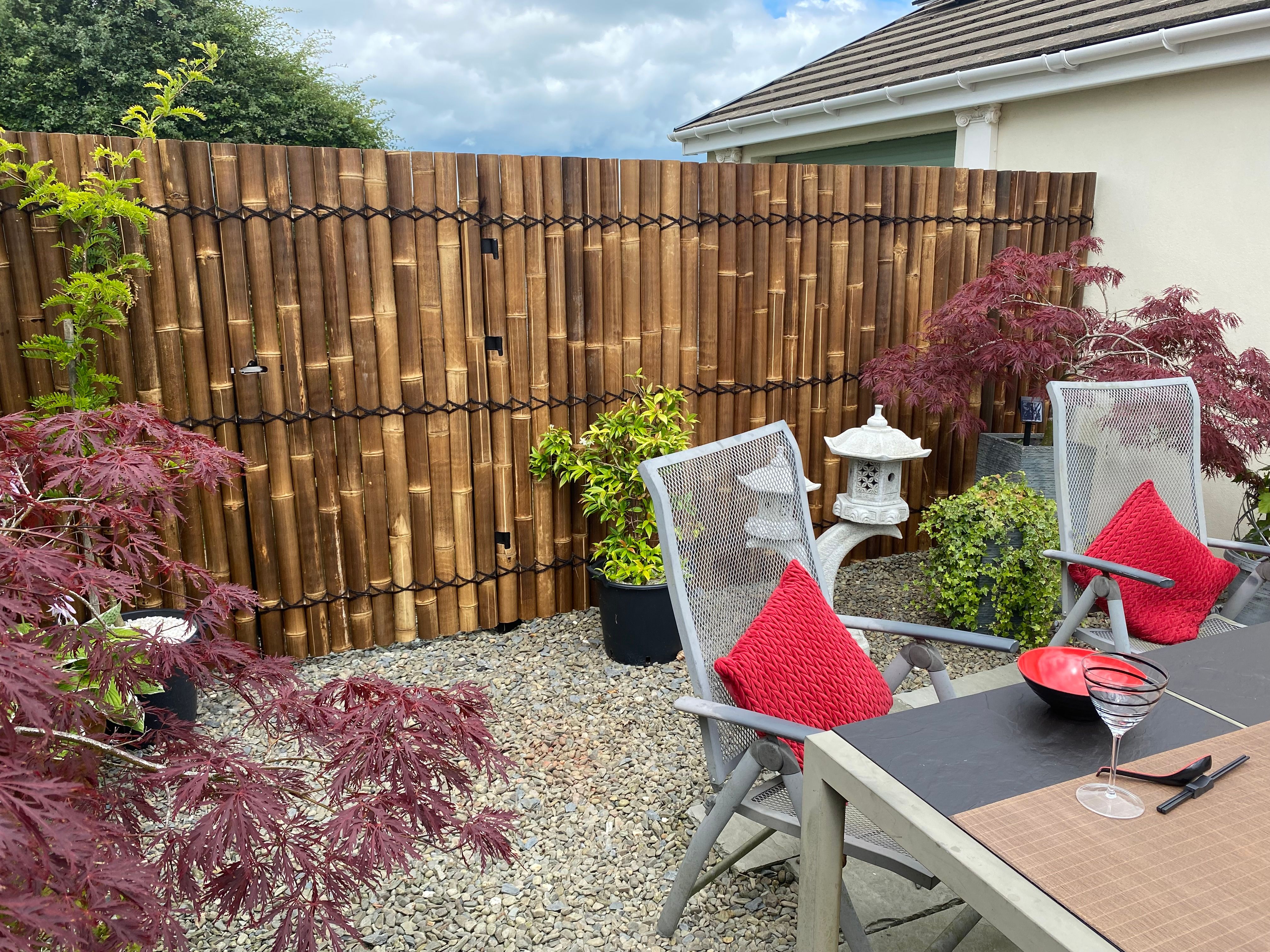 bamboo fence panel and dining