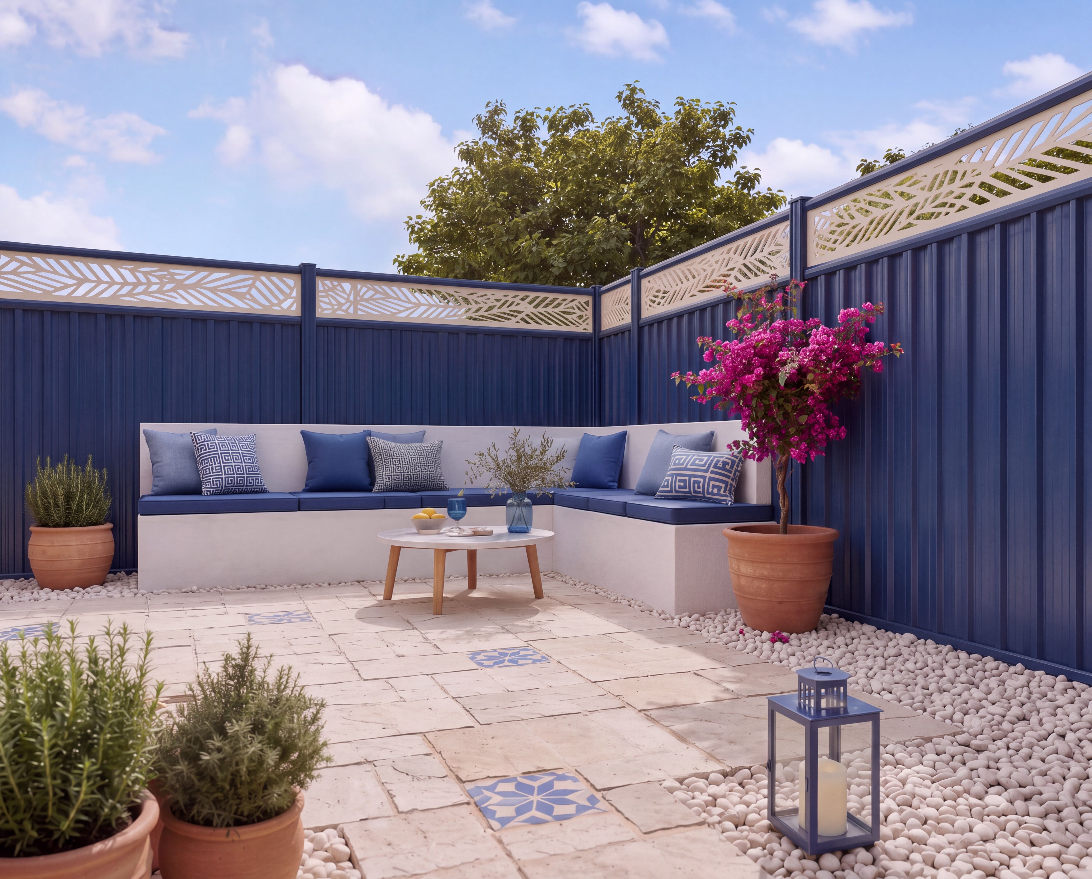 ColourFence Maintenance Free Forever with NEW Palm Trellis - Extra-Wide (2.35m/7.7ft) Panel - “It Just Makes Sense”