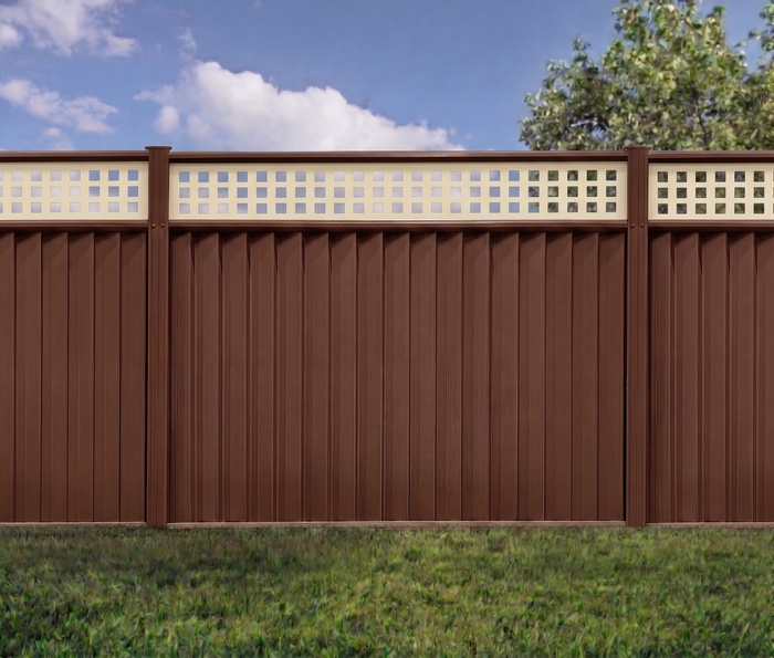 ColourFence Maintenance Free Forever with NEW Square Trellis - Extra-Wide (2.35m/7.7ft) Panel - “It Just Makes Sense”